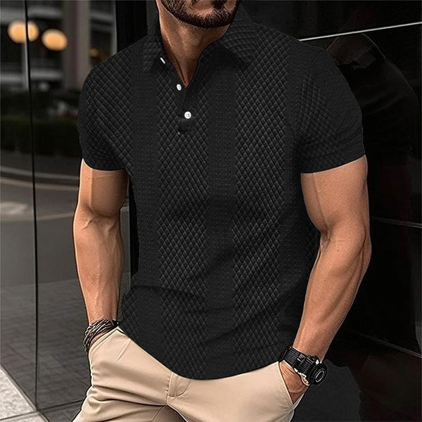 Men's Casual Jacquard Solid Color Polo Shirt 96391296TO