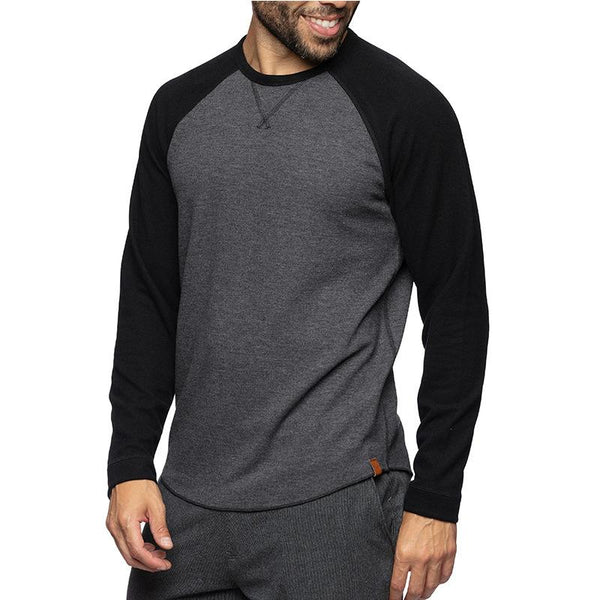 Men's Colorblock Raglan Crew Neck Long Sleeve T-Shirt 91798358Y