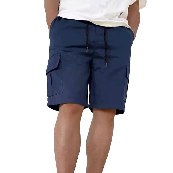 Men's Solid Color Sports Cargo Shorts 61752563Y