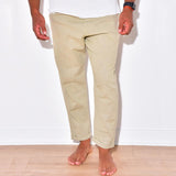 Men's Solid Color Cotton Linen Casual Trousers 48116823Y