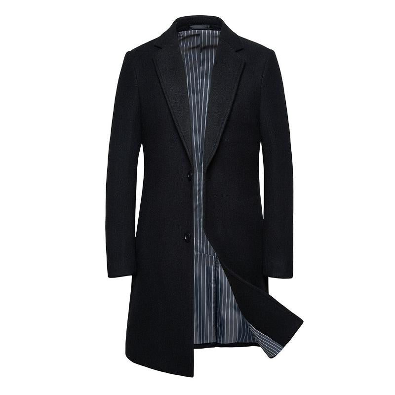 Men's Single-breasted Solid Color Slim Coat 80157598X