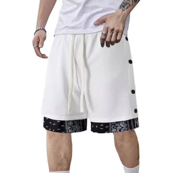 Men's Patchwork Drawstring Double Breasted Shorts 04844771X