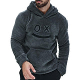 Men's Retro Casual Smiley Plush Hooded Sweatshirt 27202091TO