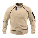 Men's Classic Casual Warm Breathable Side Zipper Fleece Pullover Sweatshirt 44007010K