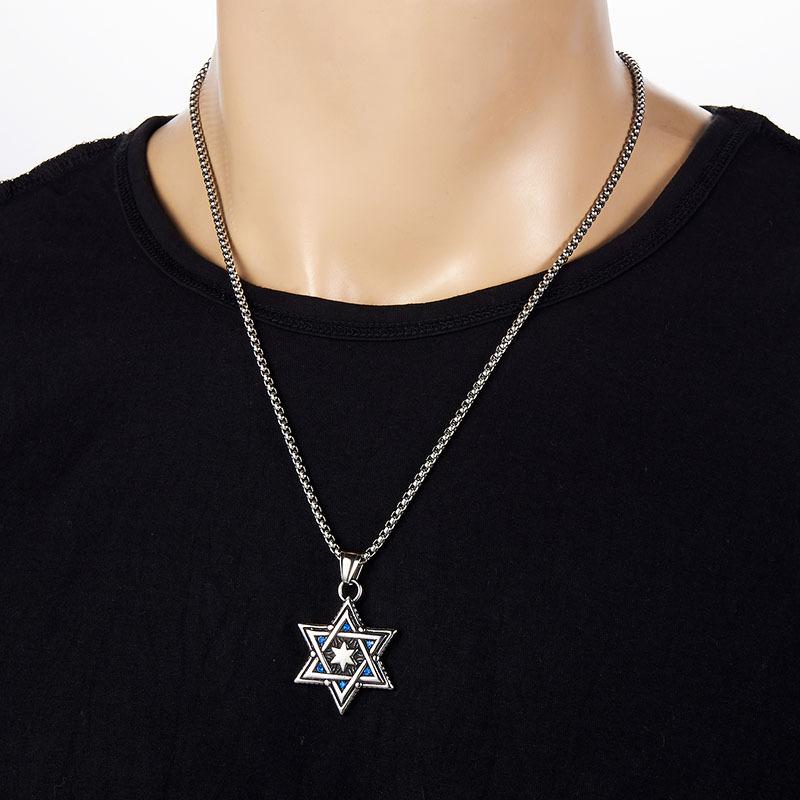 Retro Casual Six-pointed Star Necklace 65906947TO