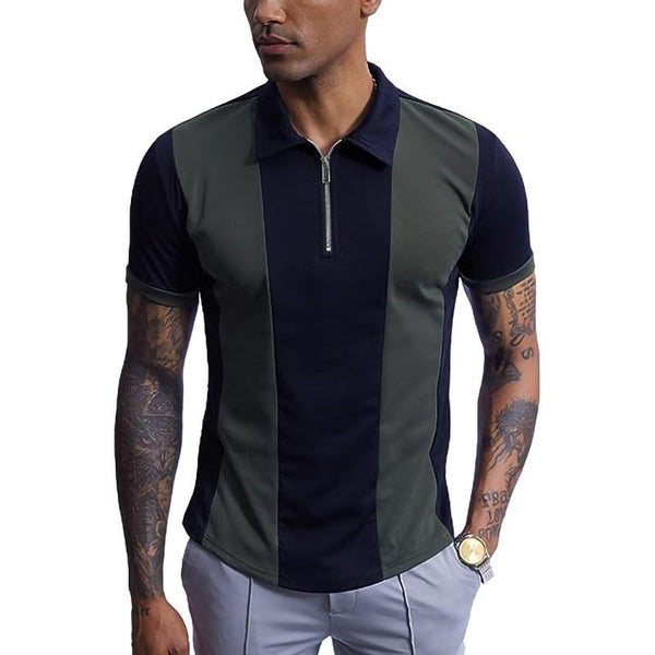Men's Color Block Short Sleeve Polo Shirt 59095835Y