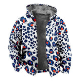 Men's Leopard Print Hooded Zip-Up Jacket 90192842X