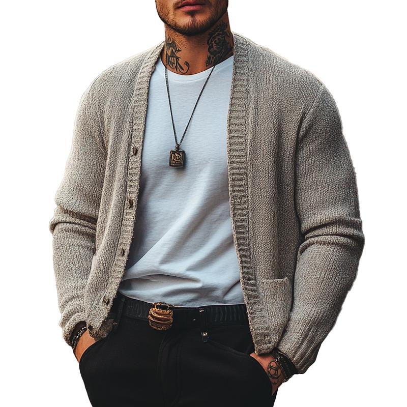 Men's Blended Knitted Cardigan 70699932X