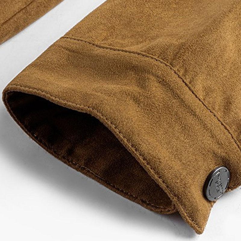Men's Vintage Suede Brushed Lapel Single Breasted Jacket 63506956M