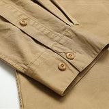 Men's Casual Washed Lapel Multi-pocket Loose Cargo Shirt 10090206M