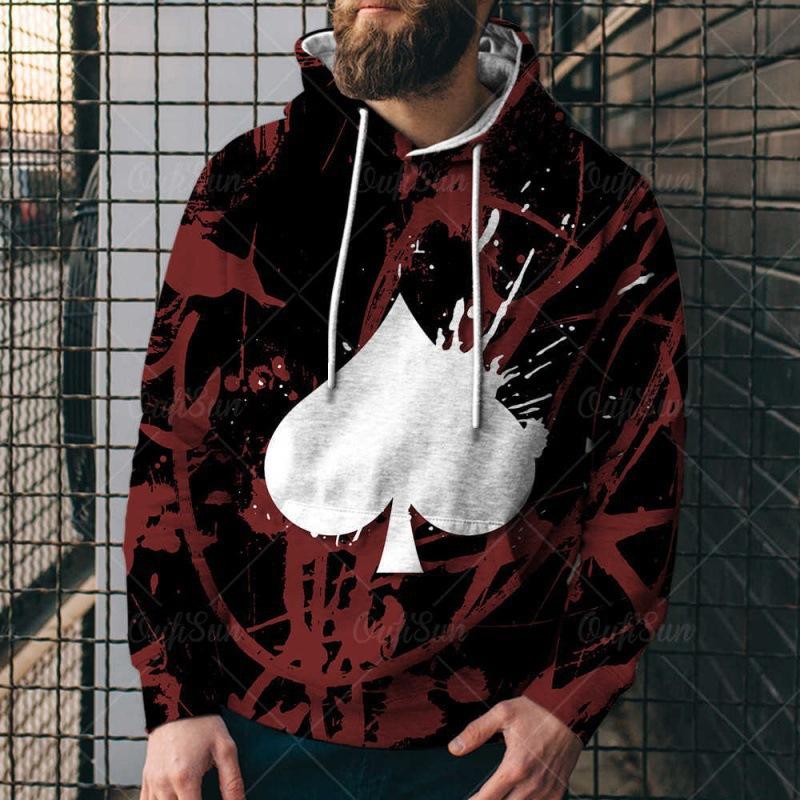 Men's Printed Loose Fit Hoodie 19908942U