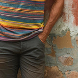 Men's Rainbow Print V-Neck Short Sleeve T-Shirt 36161975X