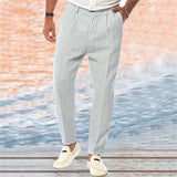 Men's Solid Color Linen Outdoor Loose Straight Pants 11717580X