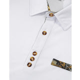Men's Casual Printed Patchwork Short-Sleeved Polo Shirt 55273863Y