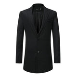 Men's Solid Color Mid-length Single-breasted Coat 68376808X