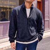 Men's Casual Polar Fleece Half Zip Collar Long Sleeve Sweatshirt 43413335Y