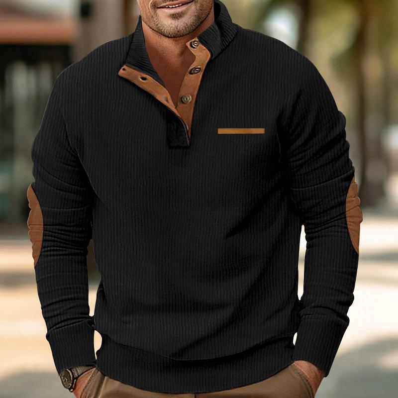 Men's Color Block Stand Collar Long Sleeve Sweatshirt 72986517Z