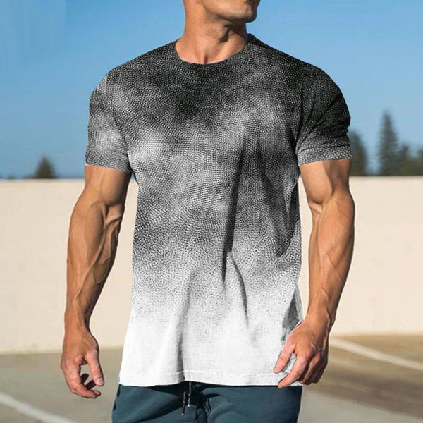 Men's Casual Gradient Round Neck Short Sleeve T-Shirt 02467920TO