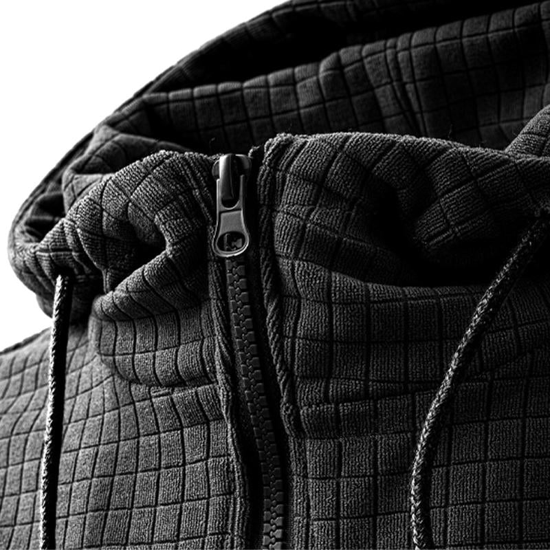 Men's Casual Solid Color Half Zip Hooded Long Sleeve Sweatshirt 81514210Y