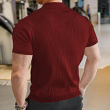 Men's Casual Short-sleeved Knitted Lapel POLOshirt 66147193X