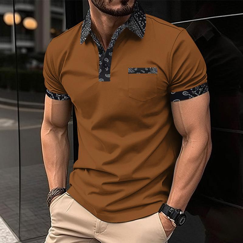 Men's Casual Printed Short-sleeved POLO Shirt 99667903X