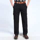 Men's Solid Plush Multi-pocket Cargo Pants 71272105Z