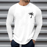 Men's Casual Printed Round Neck Long Sleeve T-Shirt 78824505Y