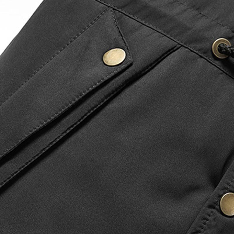 Men's Casual Outdoor Hooded Fleece Zipper Warm Workwear Coat 45840671M