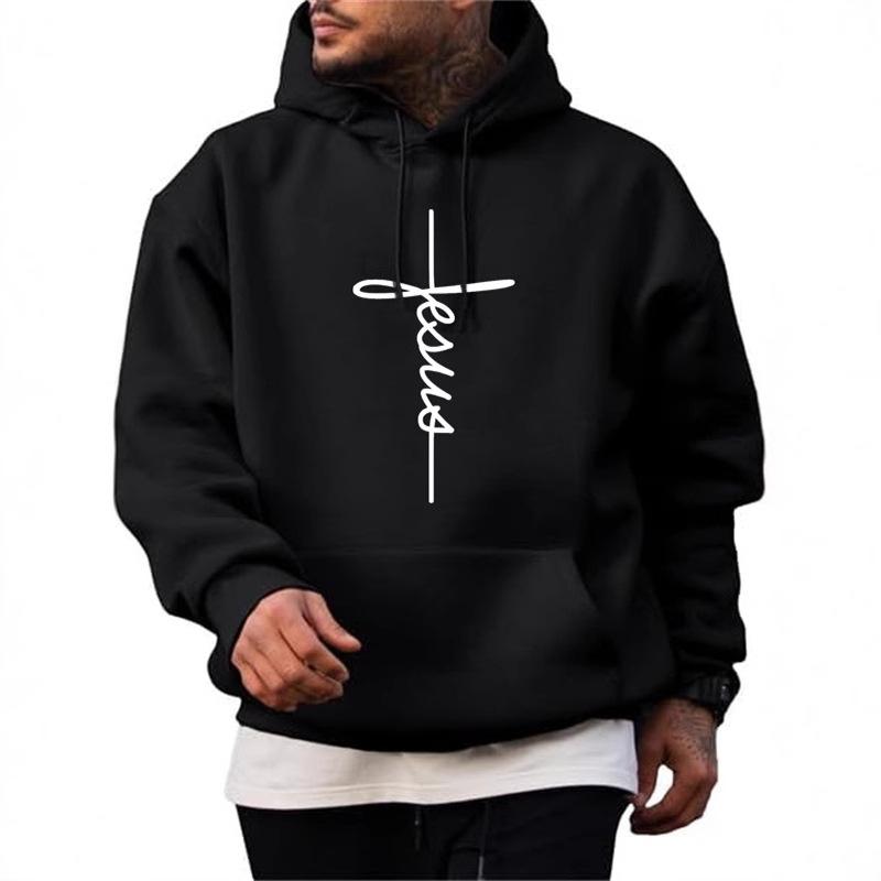 Men's Lettering Printed Casual Hoodie 24336990X