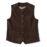 Men's Vintage Corduroy V Neck Solid Color Vest 00647926X