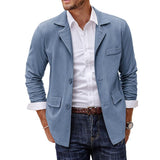 Men's Cotton and Linen Solid Color Casual Blazers 16598676X