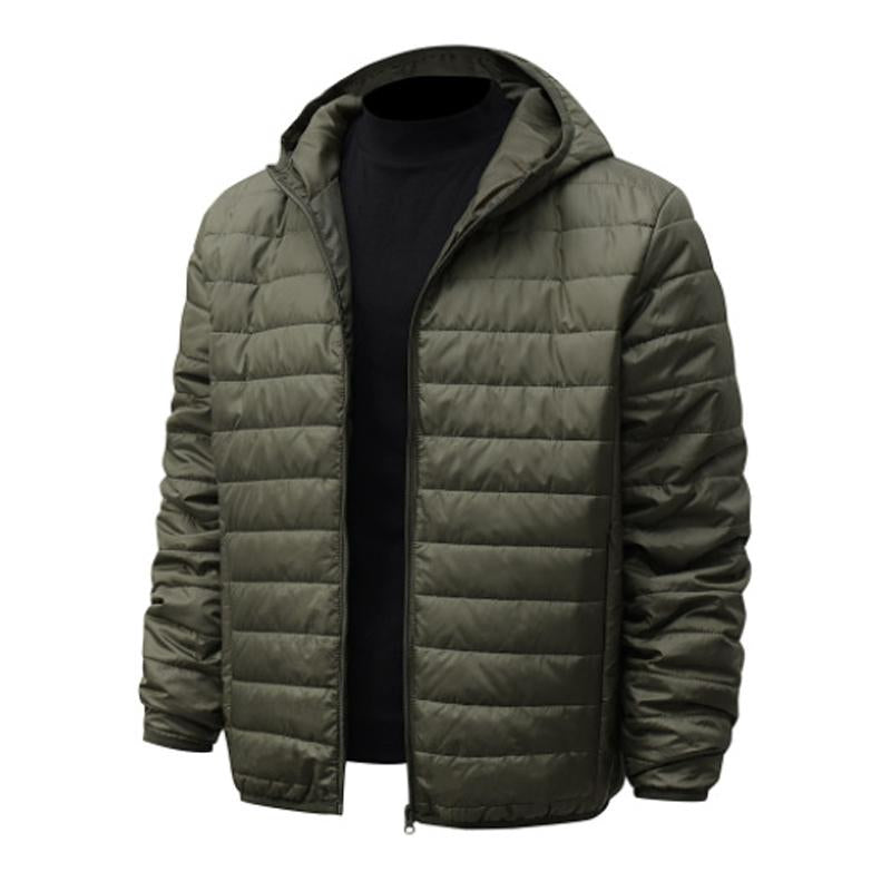 Chaqueta corta de algodón con capucha informal de color liso para hombre 22653239X