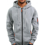 Men's Solid Color Hooded Multi-pocket Zipper Jacket 89390335Z