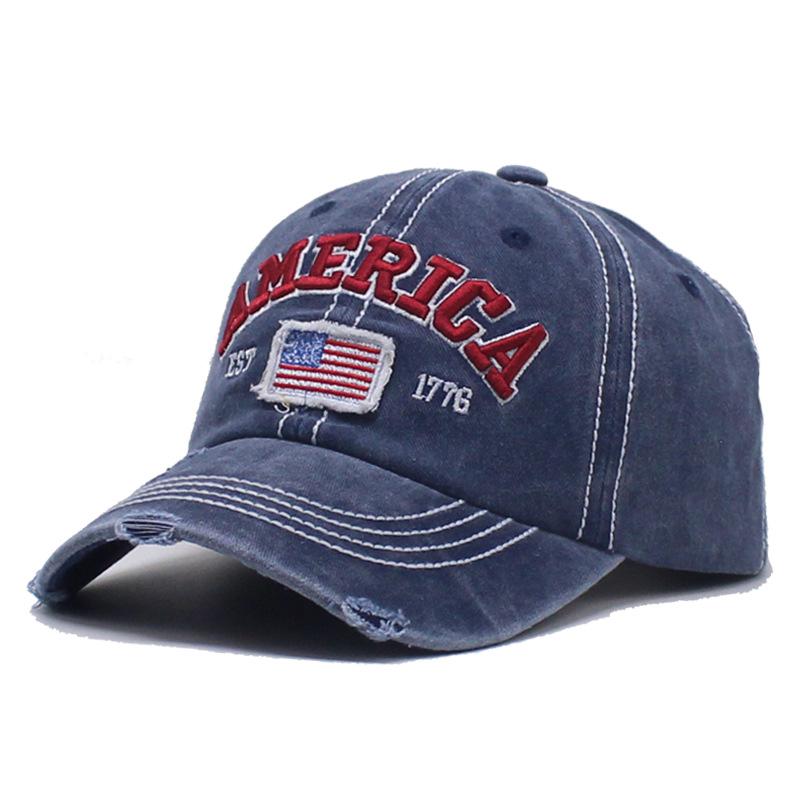 Casquette de baseball décontractée pour hommes avec imprimé drapeau américain 67410497K