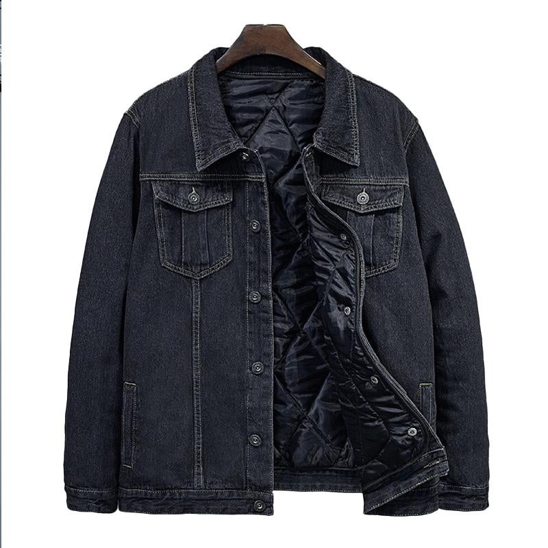 Men's Loose Denim Thickened Quilted Two Piece Jacket 08111532X