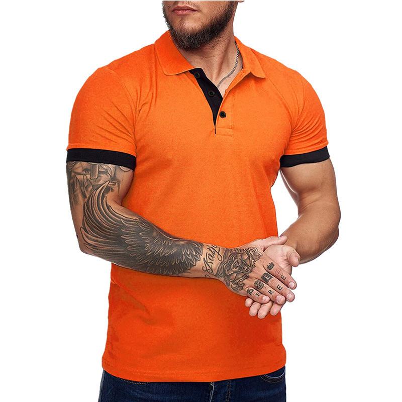 Men's Colorblock Lapel Short Sleeve Casual Polo Shirt 67494980Z