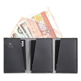 Men's Plain Leather Innovative Design Short Multi-Card Wallet 15345614U