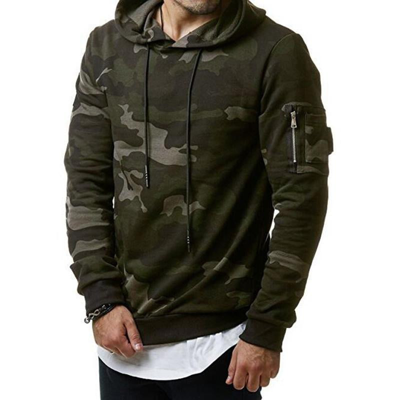 Men's Fashionable Camouflage Slim Fit Pullover Hoodie 88829999M