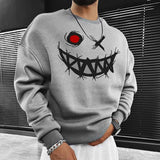 Men's Printed Round Neck Pullover Casual Sweatshirt 01463278X