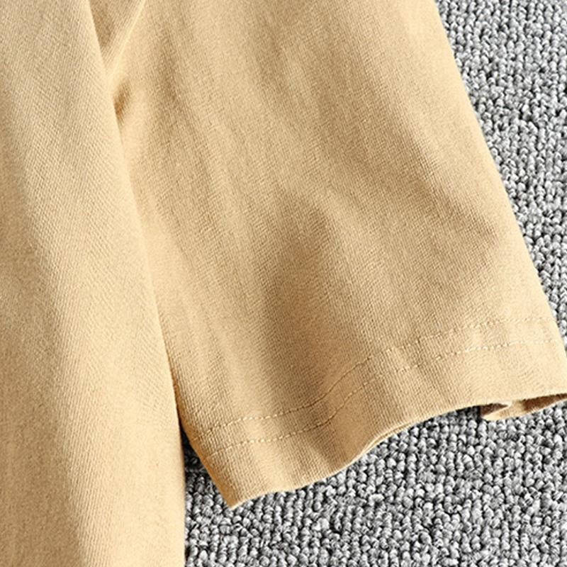 Men's Vintage Letter Printed Cotton Washed Short-Sleeved T-Shirt 56225179M