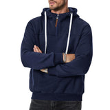 Men's Casual Zipper Collar Patchwork Loose Pullover Hoodie 74885252M