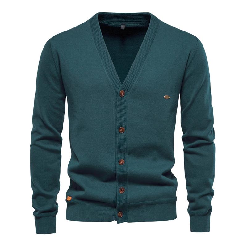 Men's Simple Casual Solid Color Knitted Cardigan 93835126X