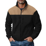 Men's Casual Colorblock Stand Collar Zipper Jacket 32343709X