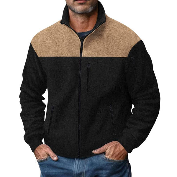 Men's Casual Colorblock Stand Collar Zipper Jacket 32343709X