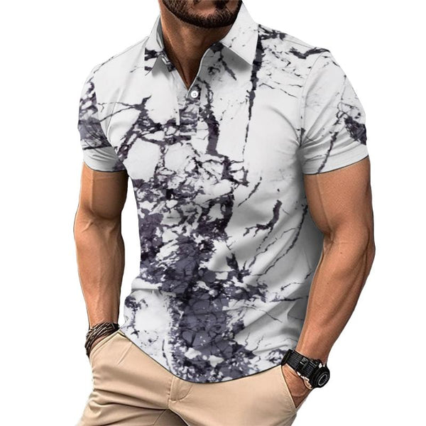 Men's Retro Casual Cracked Polo Shirt 39271117TO