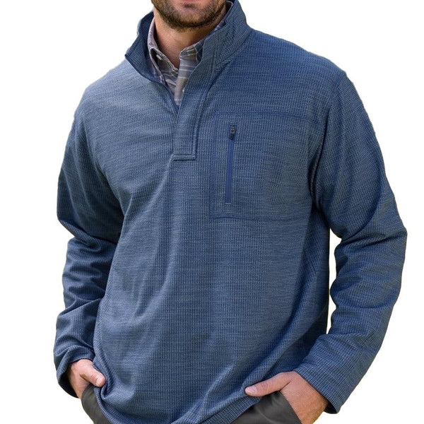 Men's Vintage Solid Color Stand Collar Half Zip Pullover Sweatshirt 21652114X