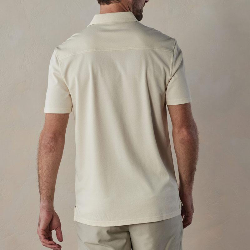 Men's Casual Lapel Contrast Striped Slim Fit Short Sleeve Polo Shirt 52951707M