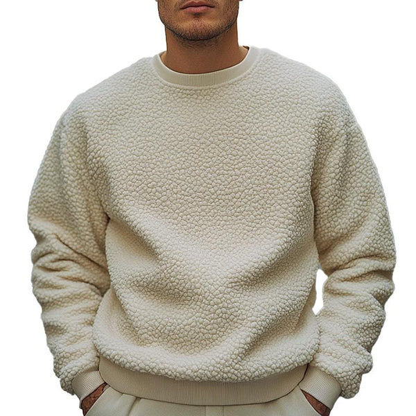 Men's Solid Fleece Crew Neck Sweatshirt 27412286X