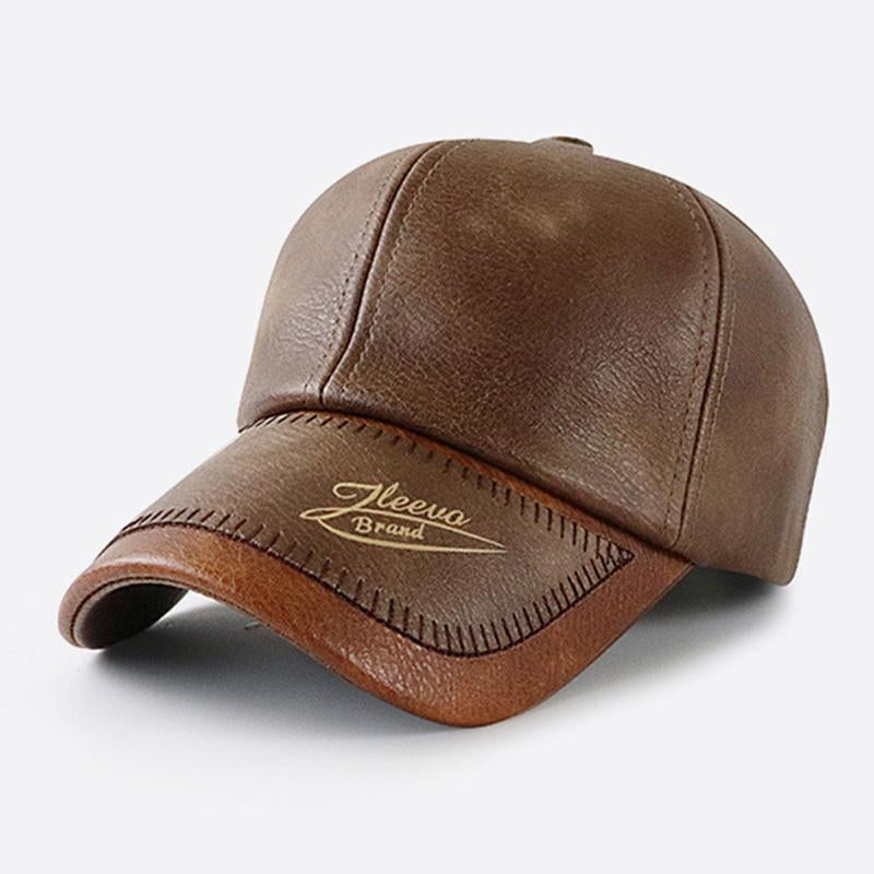 Men's Vintage Plush Warm Leather Baseball Cap 11017010U