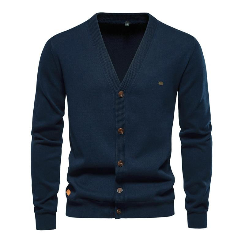 Men's Simple Casual Solid Color Knitted Cardigan 93835126X